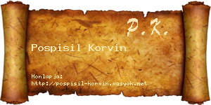 Pospisil Korvin névjegykártya